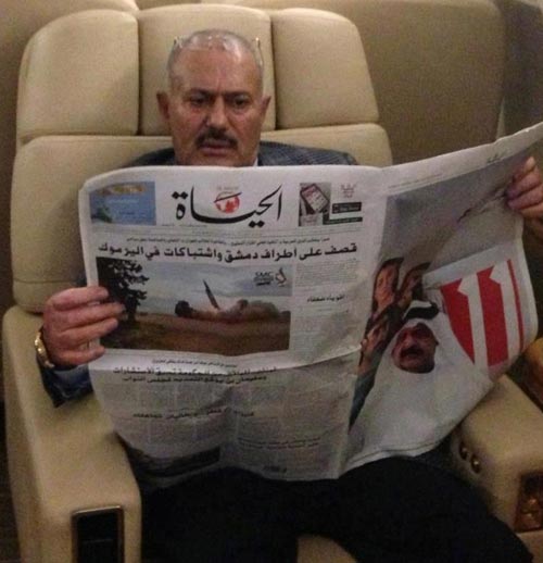 المخلوع صالح يغادر صنعاء إلى الرياض للعلاج «يمن برس ينشر تفاصيل مغادرته السرية»