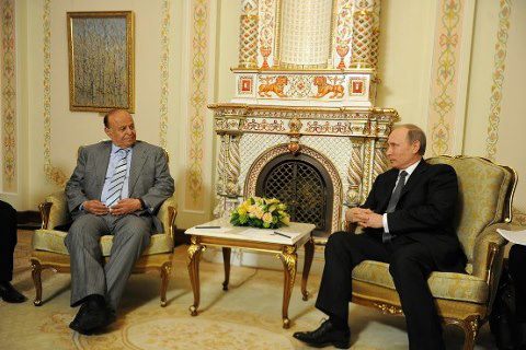 الرئيس هادي يلتقي أمس الثلاثاء نظيره الروسي بوتين بموسكو