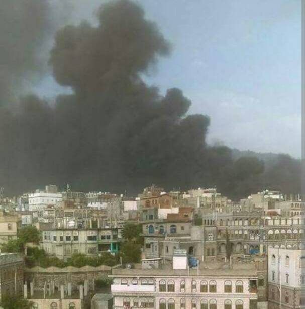 اندلاع حريق هائل في مدينة إب