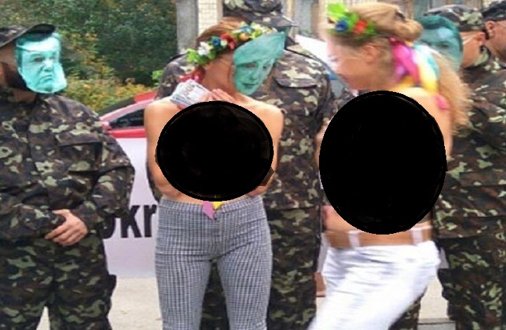 عاريات يحاصرن سفارة واشنطن في أوكرانيا