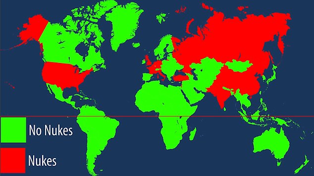خريطة مواقع تخزين الأسلحة النووية في دول العالم