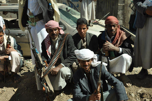 صورة لمسلحين مدنيين في الحصبة (أرشيف 2011)