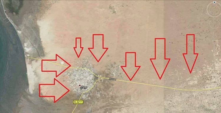 قوات الجيش والتحالف العربي تواصل محاصرة الانقلابيين في ميدي ..صورة توضيحية