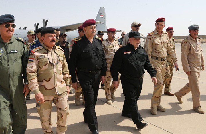 العبادي أثناء وصوله إلى مدينة الموصل لإعلان استعادتها بالكامل- م