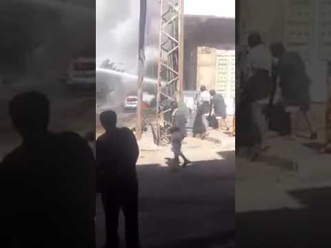 بالفيديو .. انفجار مخزن ألعاب نارية قرب مستشفى الشرطة بالعاصمة صنعاء
