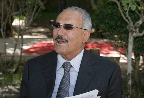 علي عبدالله صالح في قصره وسط العاصمة صنعاء (5 فبراير 2013)