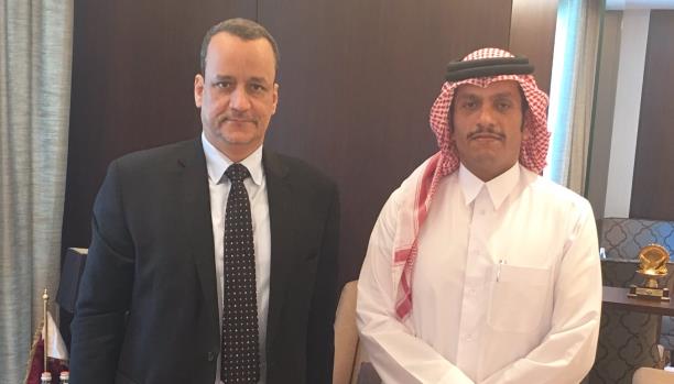 ولد الشيخ يبحث ملف السلام اليمني مع وزير الخارجية القطري 