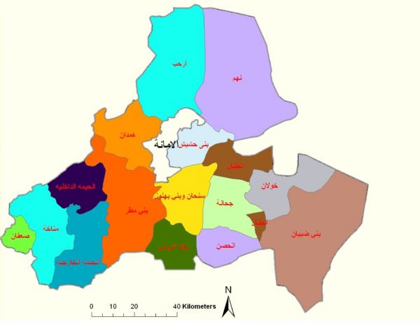 خريطة محافظة صنعاء