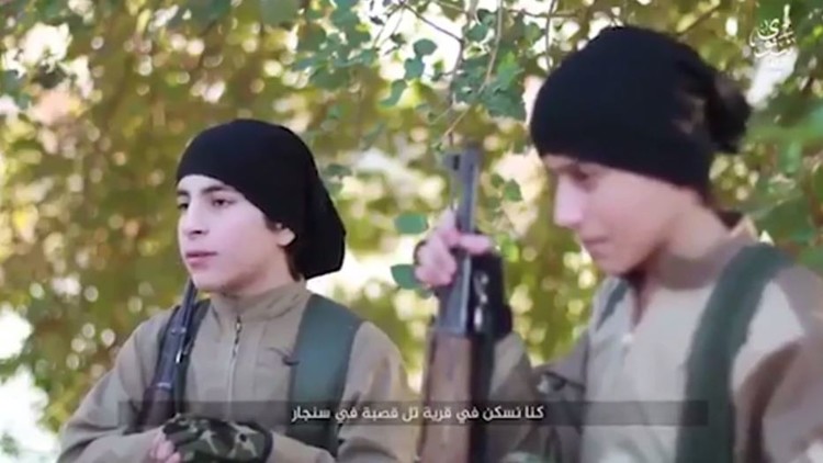 داعش ينشر فيديو لعملية انتحارية نفذها طفلان إيزيديان