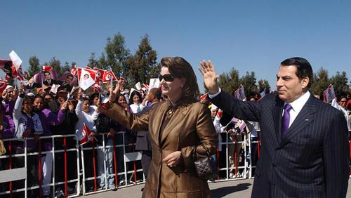 الرئيس التونسي السابق زين العابدين بن علي وزوجته ليلي الطرابلسي