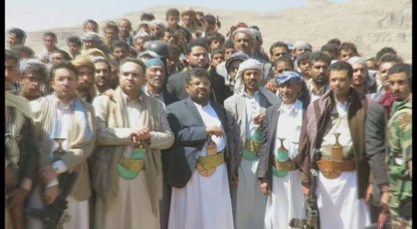 خلال لقاء محمد على الحوثي ببعض القبائل في عمران