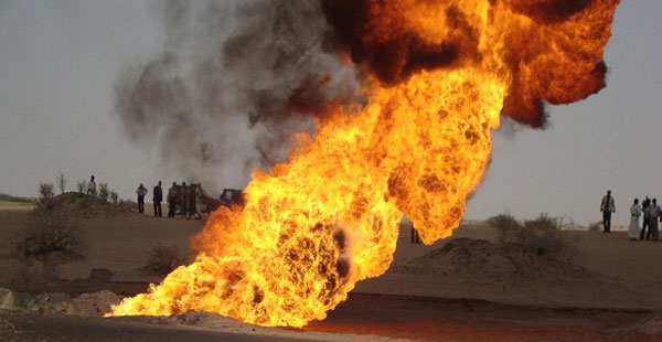 تفجير تخريبي جديد يستهدف أنبوب النفط في منطقة حباب بصرواح مأرب