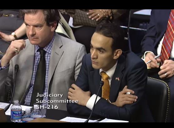 فارع المسلمي في جلسة استمع له من قبل مجلس الشيوخ الأمريكي (أرشيف