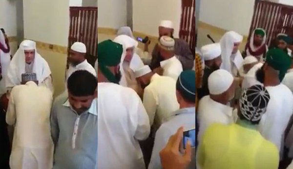 ايقاف إمام مسجد بالسعودية يتبرك به الناس ويشربون من إنائه (فيديو)