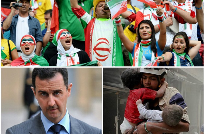 جمهور إيراني يرفع شعارات مناهضة للأسد ويتضامن مع حلب