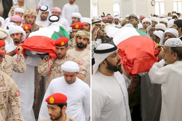 الإمارات تشيع جثماني الجنديين الذين قتلوا ضمن عملية «إعادة الأمل» في اليمن