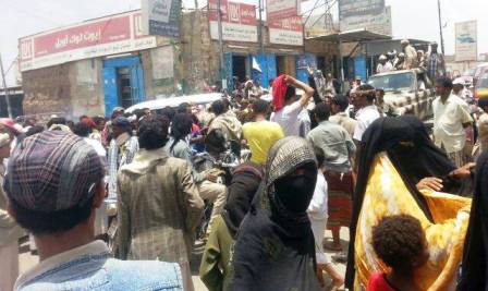 المهمشون يتظاهرون ضد جرائم الحوثي