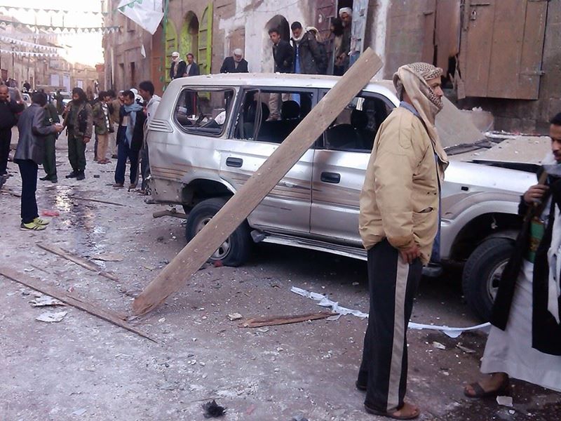 صور أولية للانفجارات التي وقعت وسط العاصمة صنعاء