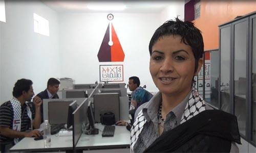 عايدة بن عمر في زيارة لمركز الإعلام التقدمي التابع ليحيى محمد عب