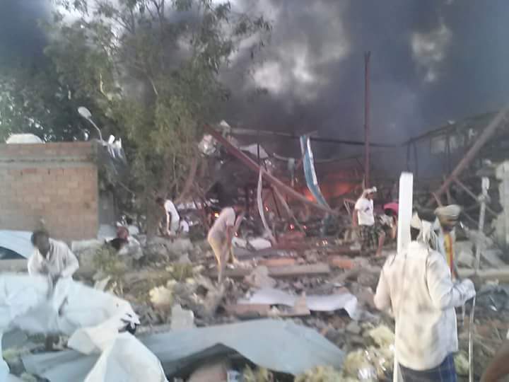اثار القصف على المنزل في محافظة لحج - جنوب اليمن