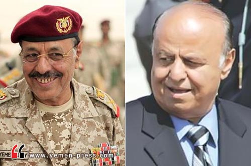 تزايد حدة الخلافات بين الرئيس هادي واللواء علي محسن الأحمر 