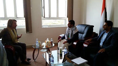 الحوثيين يستقبلون سفيرة الاتحاد الاوروبي بصنعاء