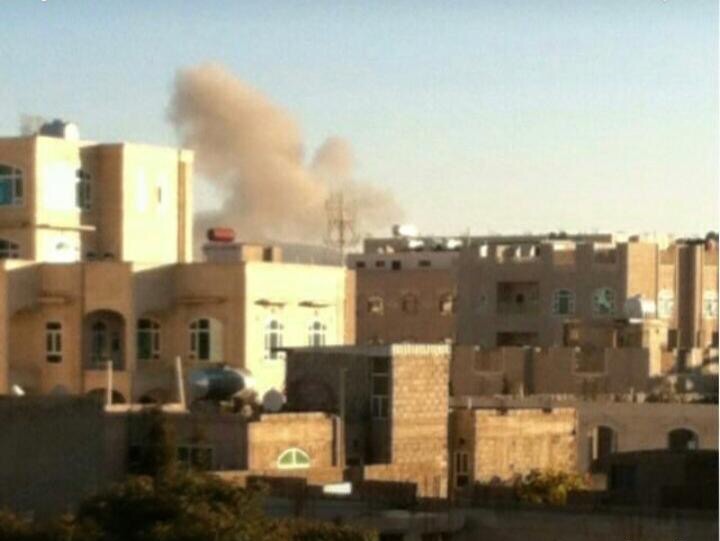 غارات عنيفة لمقاتلات التحالف على عدة مناطق عسكرية واحياء في العاصمة صنعاء (المناطق المستهدفه)