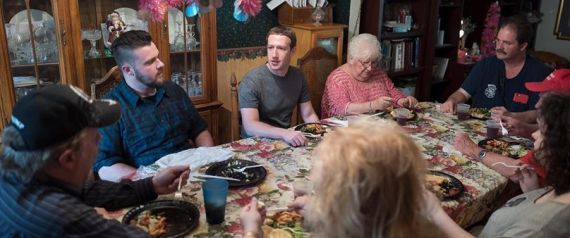 على طريقة زيارات الرؤساء.. عائلة أميركية تتفاجأ بمؤسِّس فيسبوك على الغداء.. بماذا يفكِّر الملياردير الشاب؟