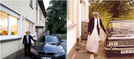 مواطن سعودي ينشر صورتين لنفسه في نفس المكان بألمانيا بفارق زمني 42 عاماً (صورة)