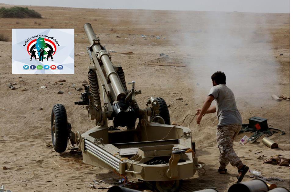 قصف مدفعي وجوي عنيف للتحالف والجيش الوطني على مواقع الانقلابيين في حرض وميدي