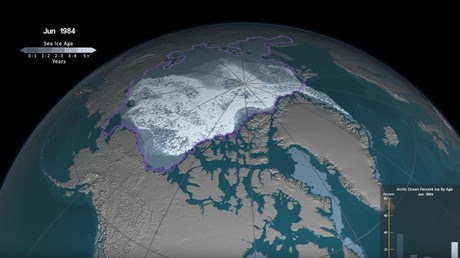 فيديو من وكالة ناسا تظهر الذوبان السريع لجليد القطب الشمالي طوال 30 عاماً