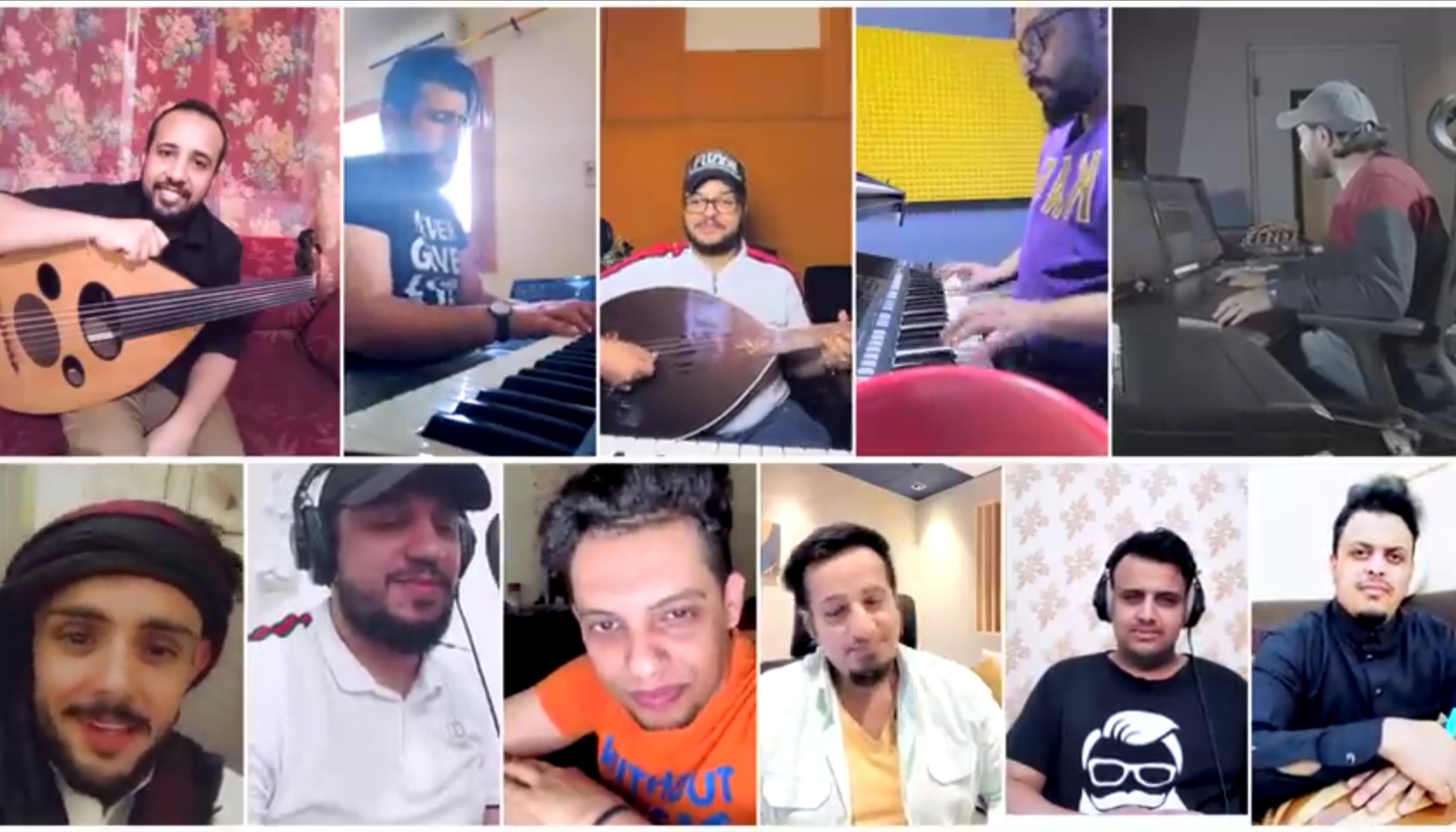 بالفيديو.. 11 فنانًا يمنيًا ينتجون عملًا غنائيًا مبهرًا عن بعد