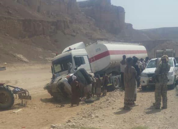 حادث سير في طريق عدن المكلا