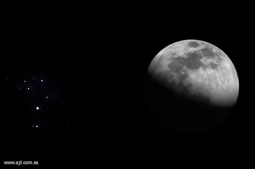 فلكية جدة : القمر يقترن بنجوم الثريا اليوم الأربعاء