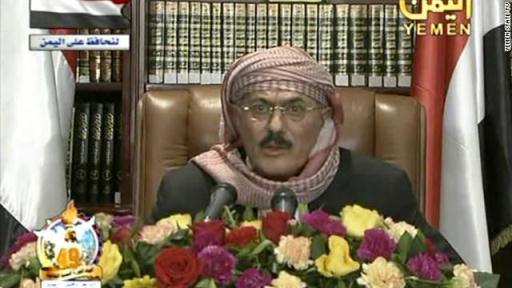 علي عبدالله صالح بعد عودته من السعودية