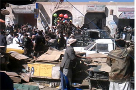 جنود الأمن المركزي يزيلون سوق عشوائي بسعوان
