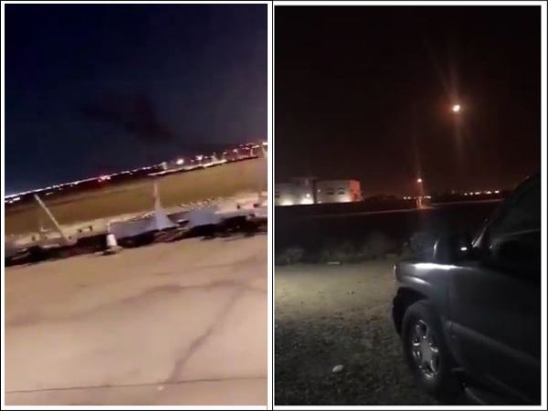 تسجيل يظهر لحظات اعتراض الصاروخ الباليسيتي فوق مطار الملك خالد الدولي بالرياض (فيديو)