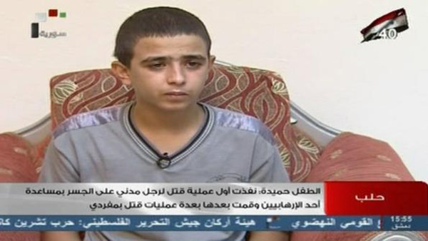 طفل «خارق» يعترف على التلفزيون السوري بقتل 32 شخصاً