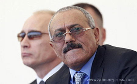 الرئيس علي عبدالله صالح و فلاديمير بوتين رئيس وزراء روسيا الحالي