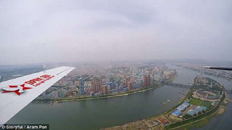 هكذا تبدو عاصمة كوريا الشمالية الملونة من الجو! .. شاهد بالفيديو والصور