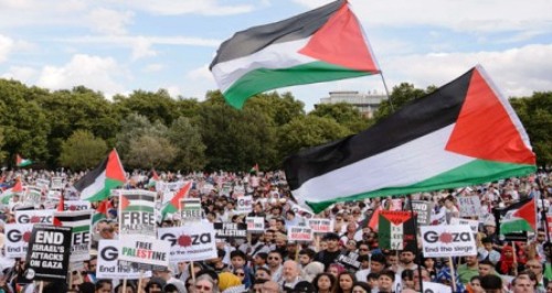 عشرات آلاف يتظاهرون في لندن تنديدا بالمجازر ضد غزة
