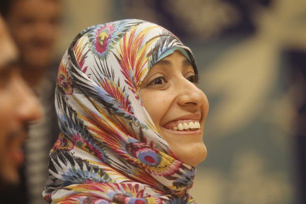 الناشطة توكل عبدالسلام كرمان الحائزة على جائزة نوبل 2011