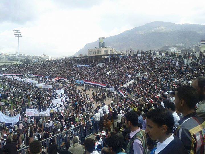 إحتفال شباب الثورة في محافظة إب في الذكرة الثالثة لثورة 11 فبراي