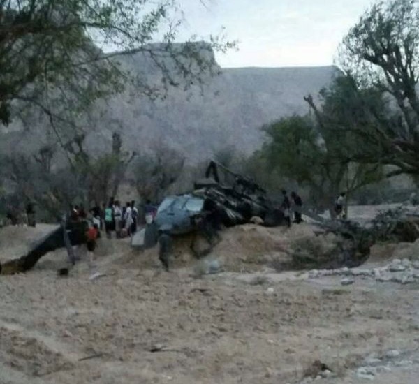 سقوط طائرة عسكرية عمودية تابعة للقوات الاماراتية في شبوة