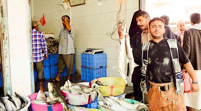 «البُليْلي».. أشهر أسواق بيع السمك في صنعاء اليمنية