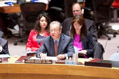 المبعوث الأممي إلى اليمن جمال بنعمر في أحد جلسات مجلس الأمن (أرش