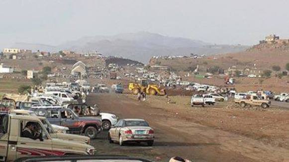 صورة اعتصام الحوثيين في منطقة الصباحة غرب العاصمة