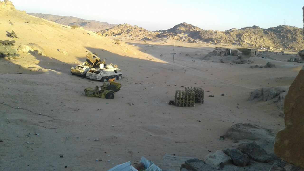 شاهد غنائم الجيش الوطني في جبال صعدة (فيديو)