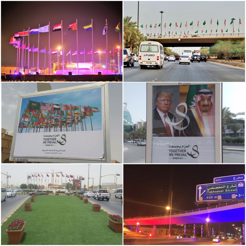 بالصور: هكذا توشحت العاصمة السعودية لأستقبال دونالد ترمب