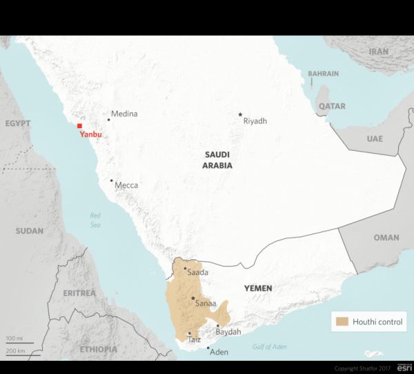منصة استخبارات دولية تشكك بمزاعم الحوثيين استهداف ينبع السعودية